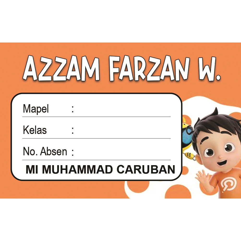Jual (25pcs) Stiker Mata Pelajaran Stiker Mapel Custom Nama Motif Cowok ...