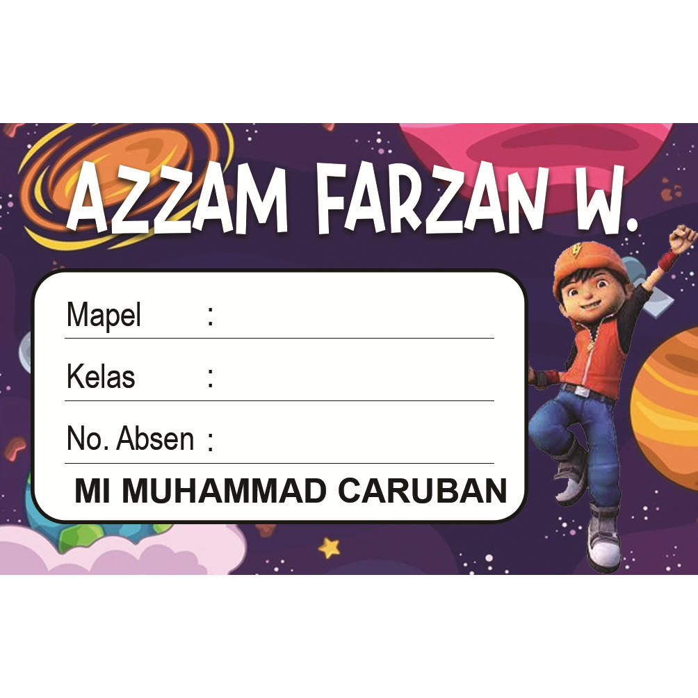 Jual (25pcs) Stiker Mata Pelajaran Stiker Mapel Custom Nama Motif Cowok ...