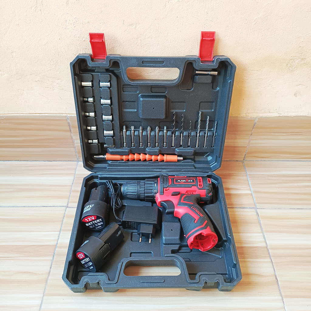 Jual Monake V Baterai Mesin Bor Listrik Cordless Tanpa Kabel Impact Drill Shopee Indonesia