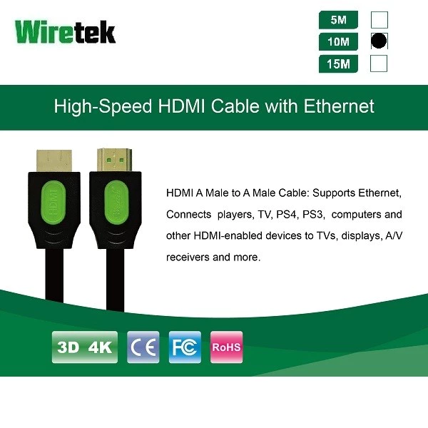 HDMI 2.0 High Speed HDMI 4K 60Hz Cable with Ethernet 10 meter WIRETEK