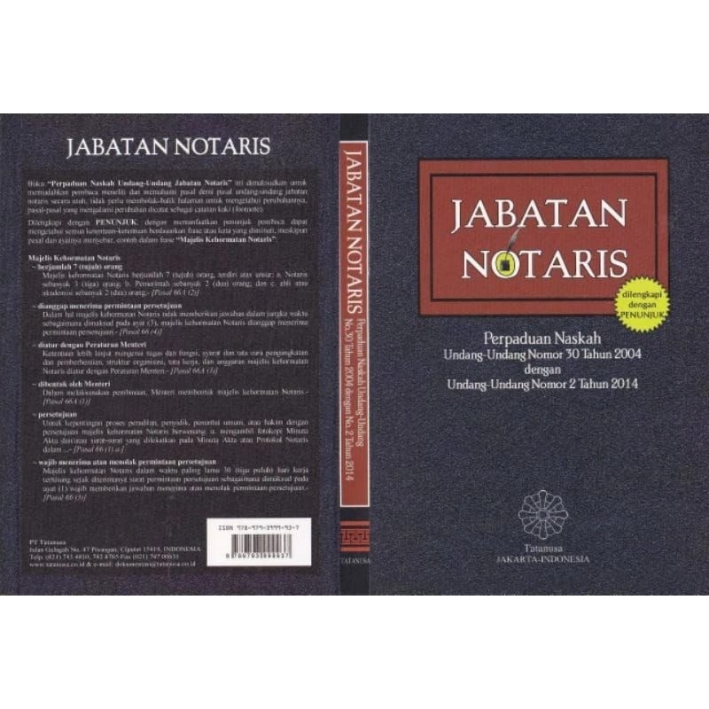 Jual Jabatan Notaris Perpaduan Naskah Undang-Undang No 30 Tahun 2004 ...