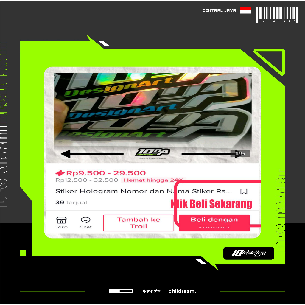 Jual Promo 20 Stiker Hologram Custom Nama dan nomor car kendaraan ...
