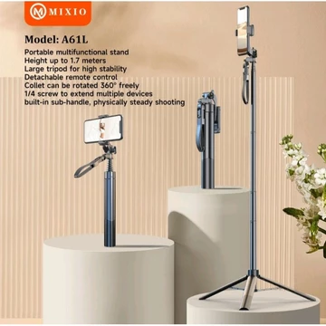 MIXIO A61L 170CM Tongsis Tripod Bluetooth Remote Selfie Stick Hand Stabilizer