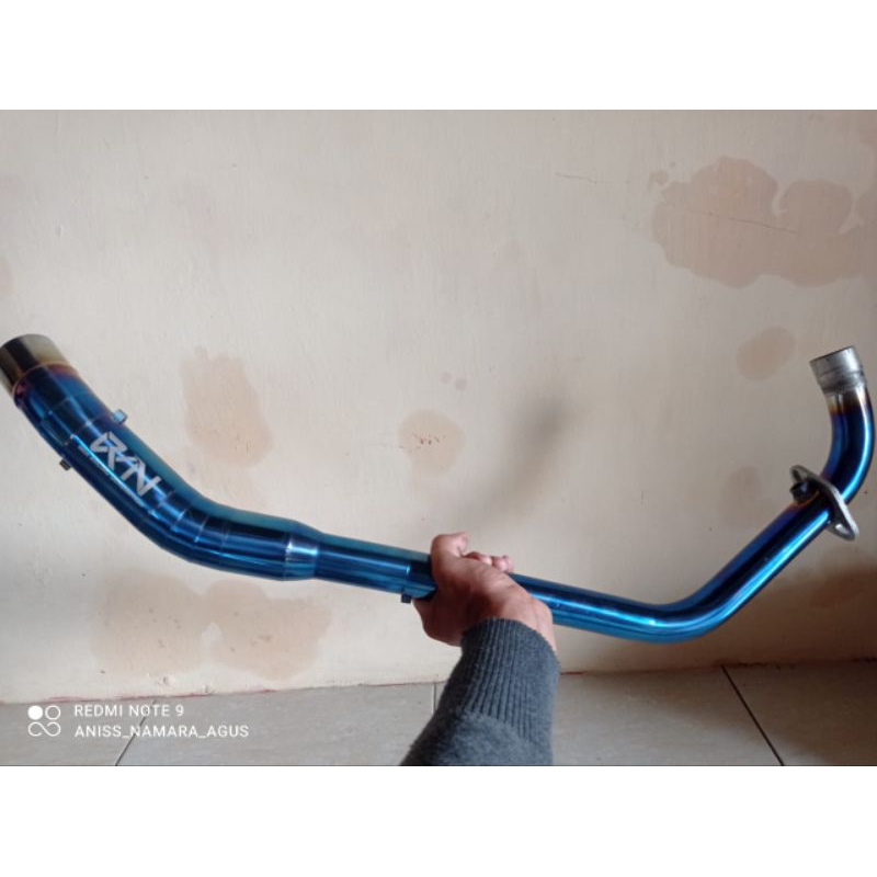 Jual LEHERAN/HEADER RACING BLUE SATU SILINDER ( CBR,R15, XABRE,GSX ...