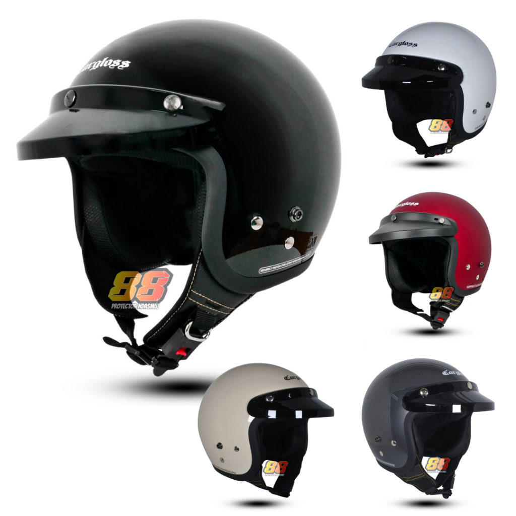 Jual Helm Cargloss CFM Original Half Face Retro Shopee Indonesia