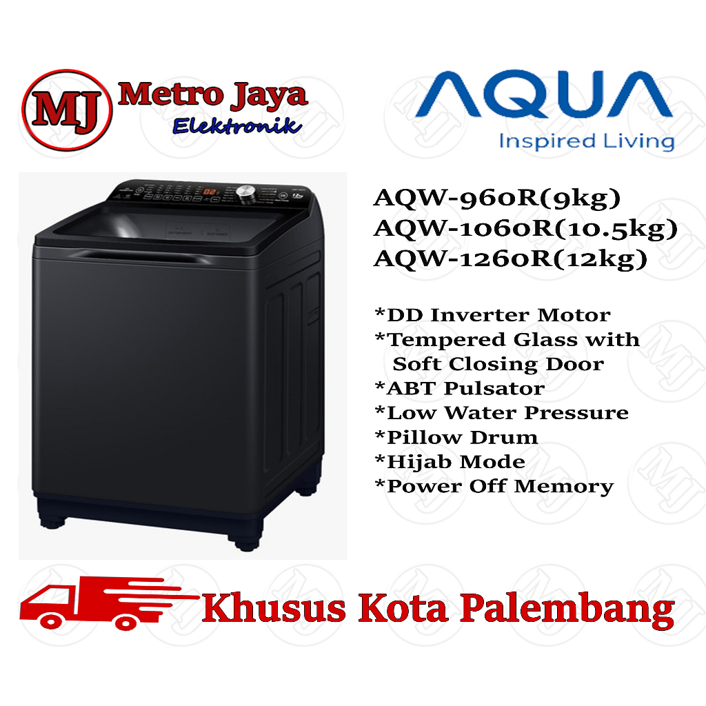 Jual Mesin Cuci Aqua 1 Tabung 9 Kg Aqw 960 Dr Inverter Direct Drive