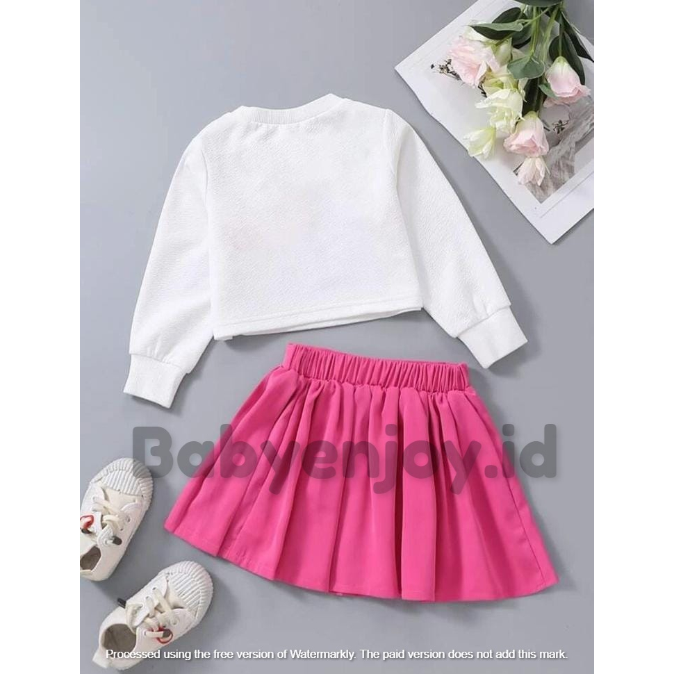 Jual Setelan Rok mini anak perempuan model korea bahan babyterry usia 1 ...