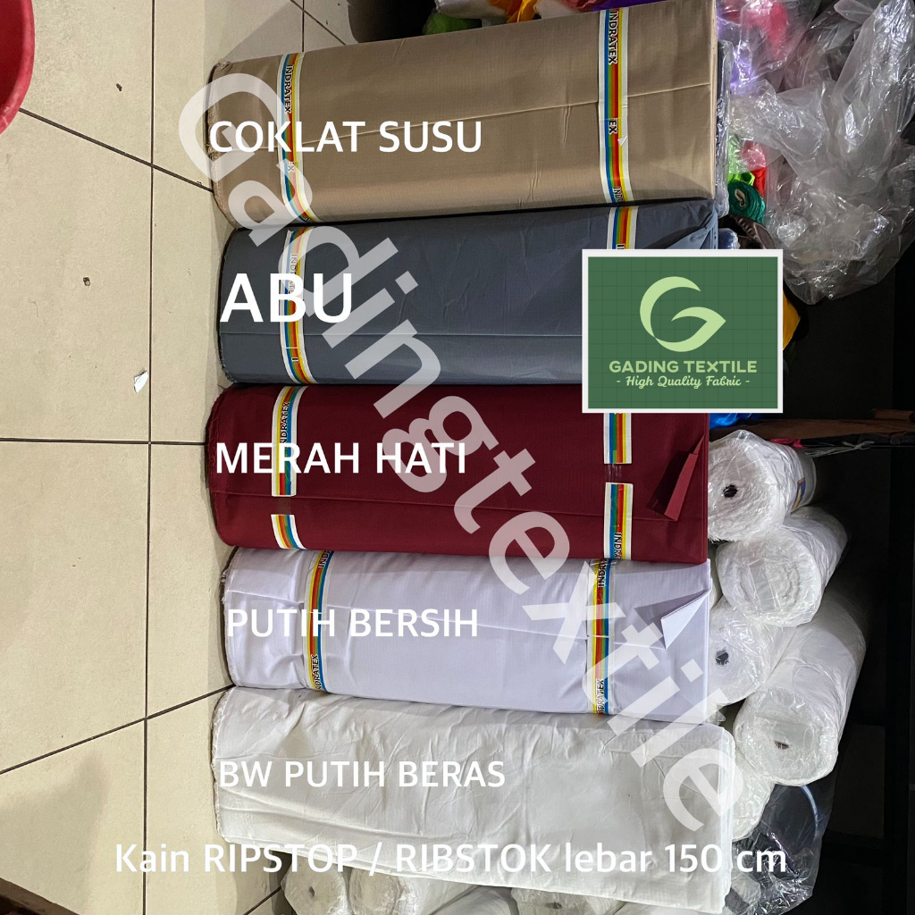Jual ( per setengah meter ) kain ripstop ribstok ripstok bultop ...