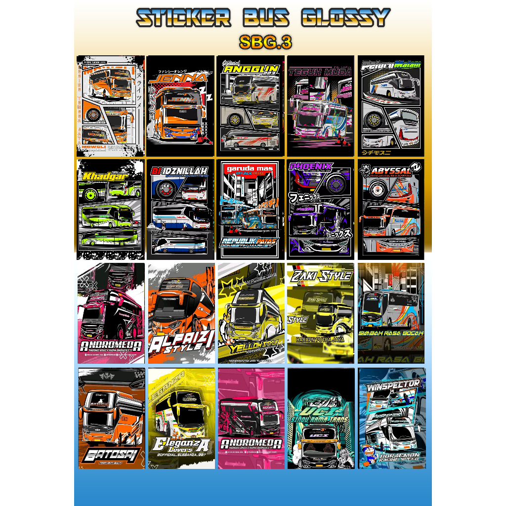 Jual Cetak Stiker Bus Mania Basuri Termurah Isi 20 Pcs free 3 Pcs ...