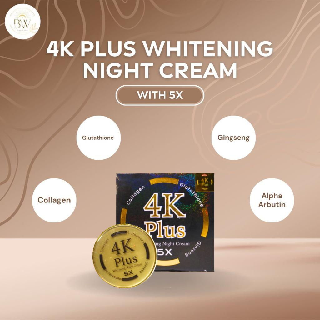 Jual 4K PLUS WHITENING NIGHT CREAM | 4K PLUS BB CREAM ( COLLAGEN