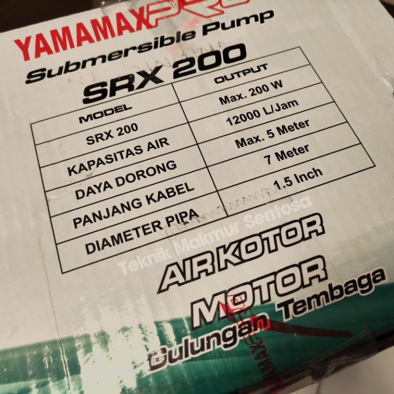 Jual Mesin Pompa Celup Air Kotor SRX200 Yamamax Pro Submersible Pump ...
