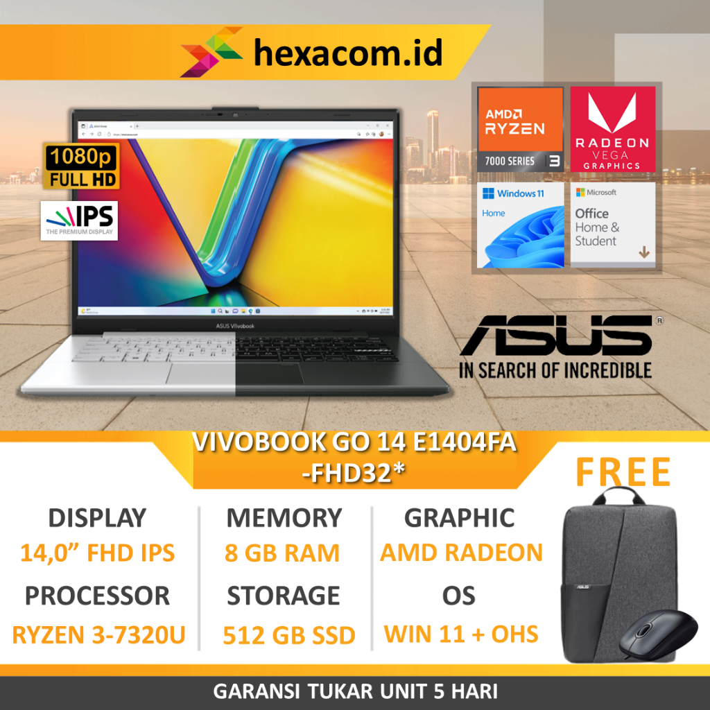 Jual Asus Vivobook Go 14 E1404fa Ryzen 3 7320u 8gb 512gb Ssd 140 Inch Fhd Win 11 Ohs Shopee