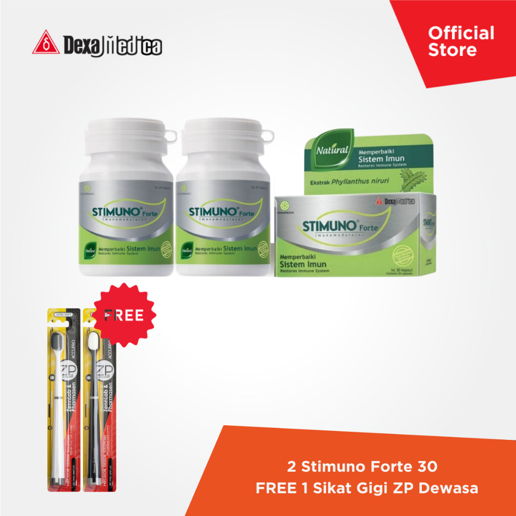 Jual Stimuno Forte Vitamin Herbal Untuk Imun Tubuh Isi 30 Kapsul (x2 ...