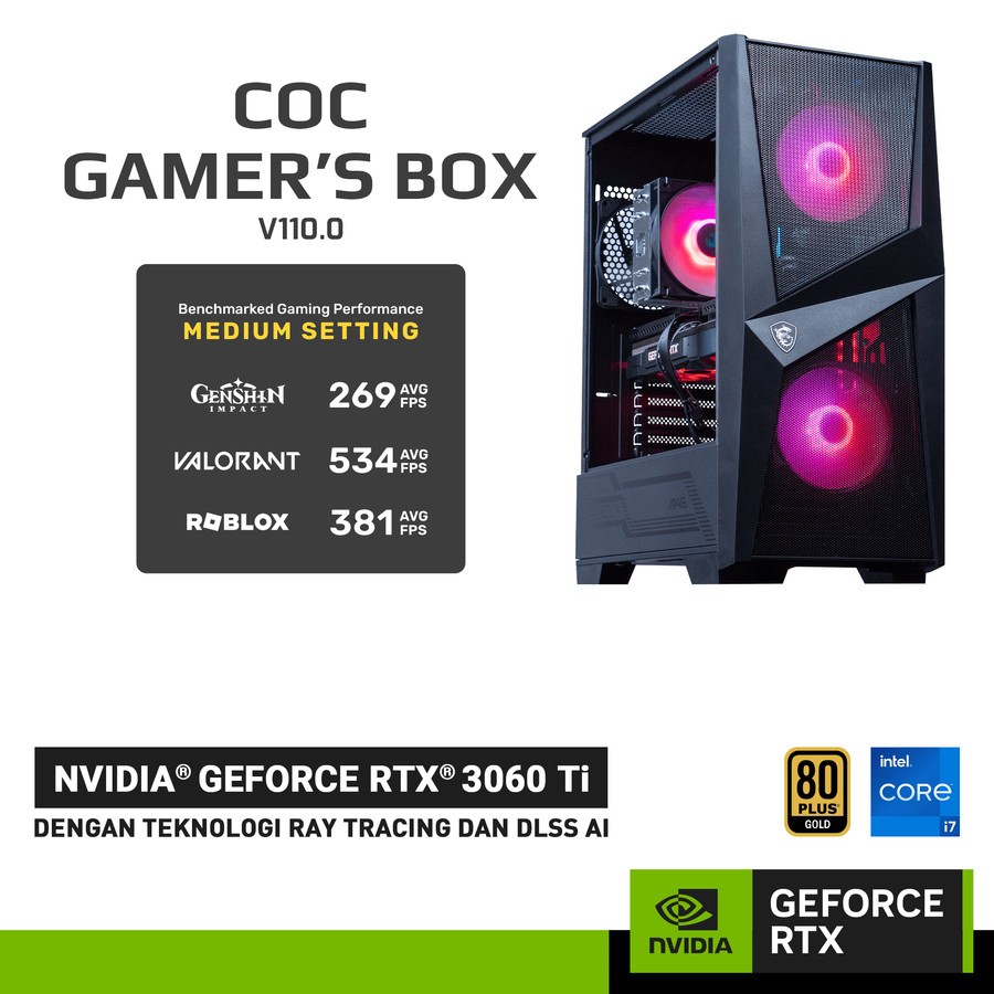 Jual COC GAMER BOX V110.0 RTX 3060 Ti - Paket PC Rakitan Intel Gen 13 ...