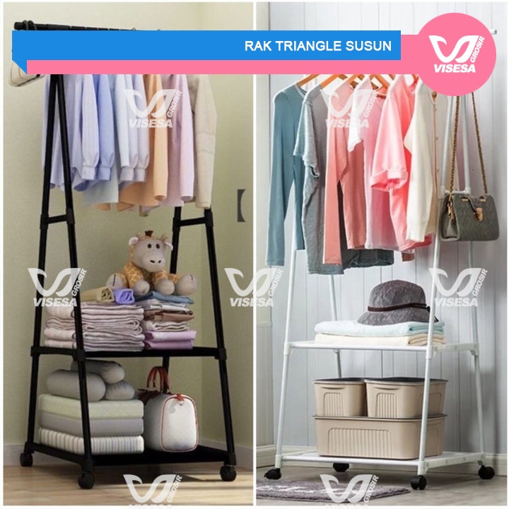 Jual Rak Gantungan Baju Triangle Stand Hanger Rak Buku Pakaian Serbaguna Shopee Indonesia