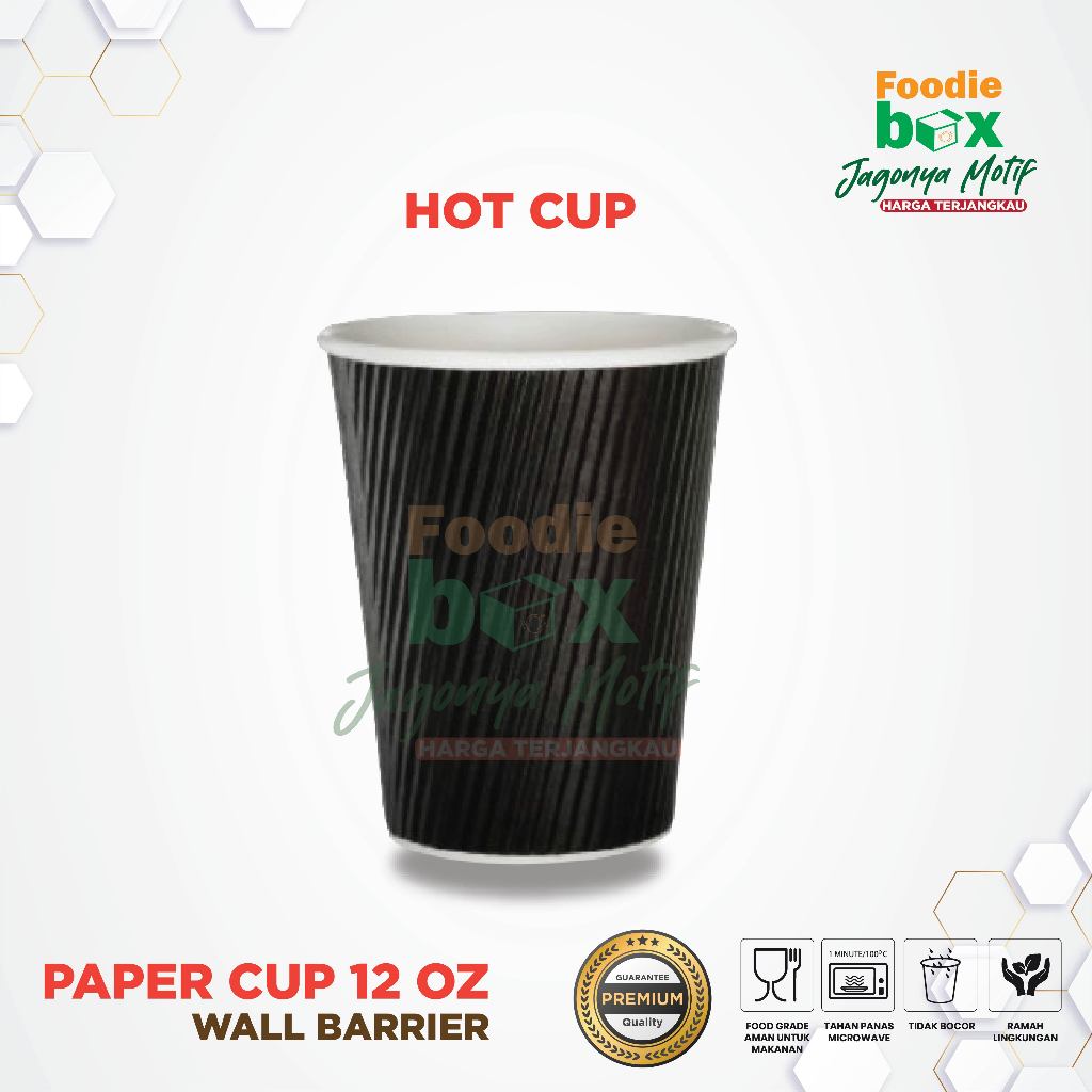 Jual Paper Cup Wall Barrier 12 oz isi 50 pcs / Hot Paper Cup Double ...