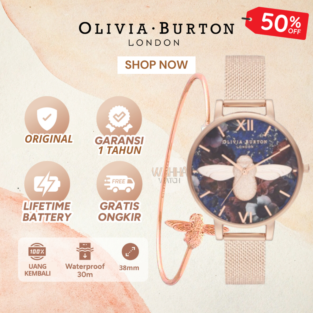 Jual ORIGINAL COD Jam Tangan Olivia Burton Big Dial 3D Bee Lapis Lazuli OB16SP11 BERGARANSI Shopee Indonesia