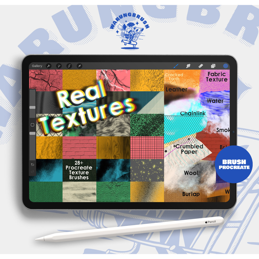 Jual Real Textures 28+ Procreate Texture Brushes BP00439 | Shopee Indonesia