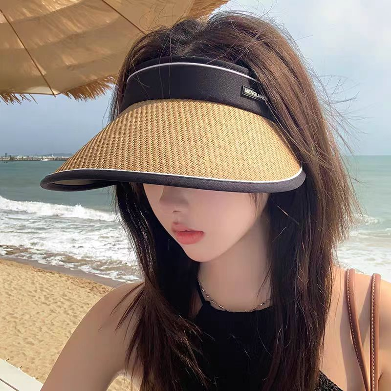 Jual (TP24) Topi Pantai Wanita Model Rajut Jerami Rotan Topi Musim ...