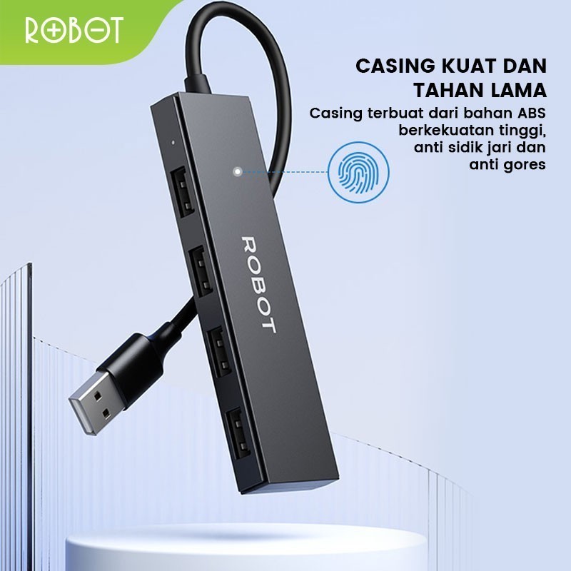 Jual ROBOT H130 4 Ports USB HUB 25cm Portable Multi Function | Shopee ...