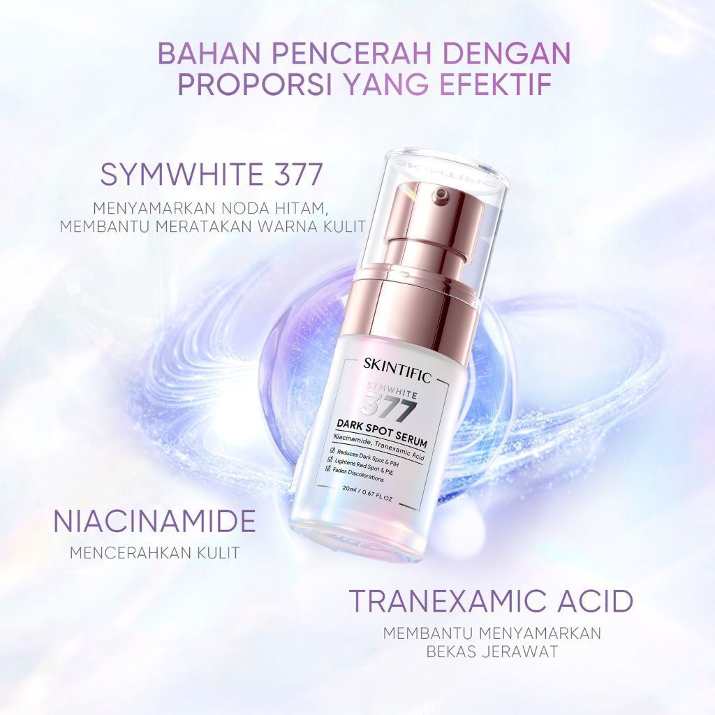 SKINTIFIC 2PCS Moisturizer+Serum Brightening & Glow SymWhite 377 Dark Spot Serum + MSH Niacinamide Skincare set 80+20ML