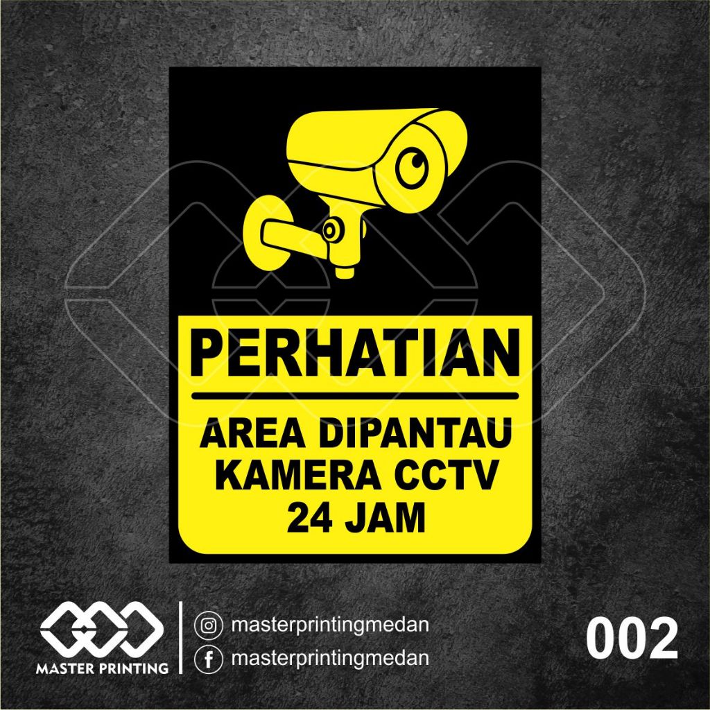 Jual 002 - Stiker CCTV 24 Jam, Kamera Pengawas, Sticker Vinyl, Tahan ...