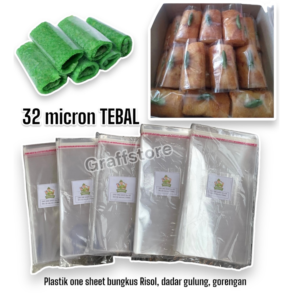 Jual Plastik OPP One Sheet Selapis Selembar Risoles Kue 6x18 7x18 8x18 ...