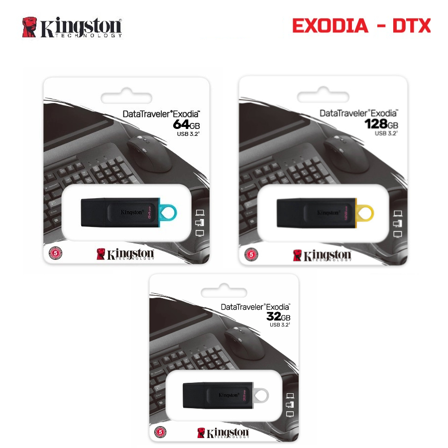 Jual KINGSTON EXODIA DTX DT FLASHDISK 32GB 64GB 128GB USB 3.2 GEN 1 ...