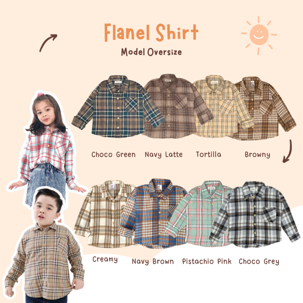 Jual Yobebee Kemeja Flanel Anak Tangan Panjang Usia 2 4 6 8 10 12 Tahun