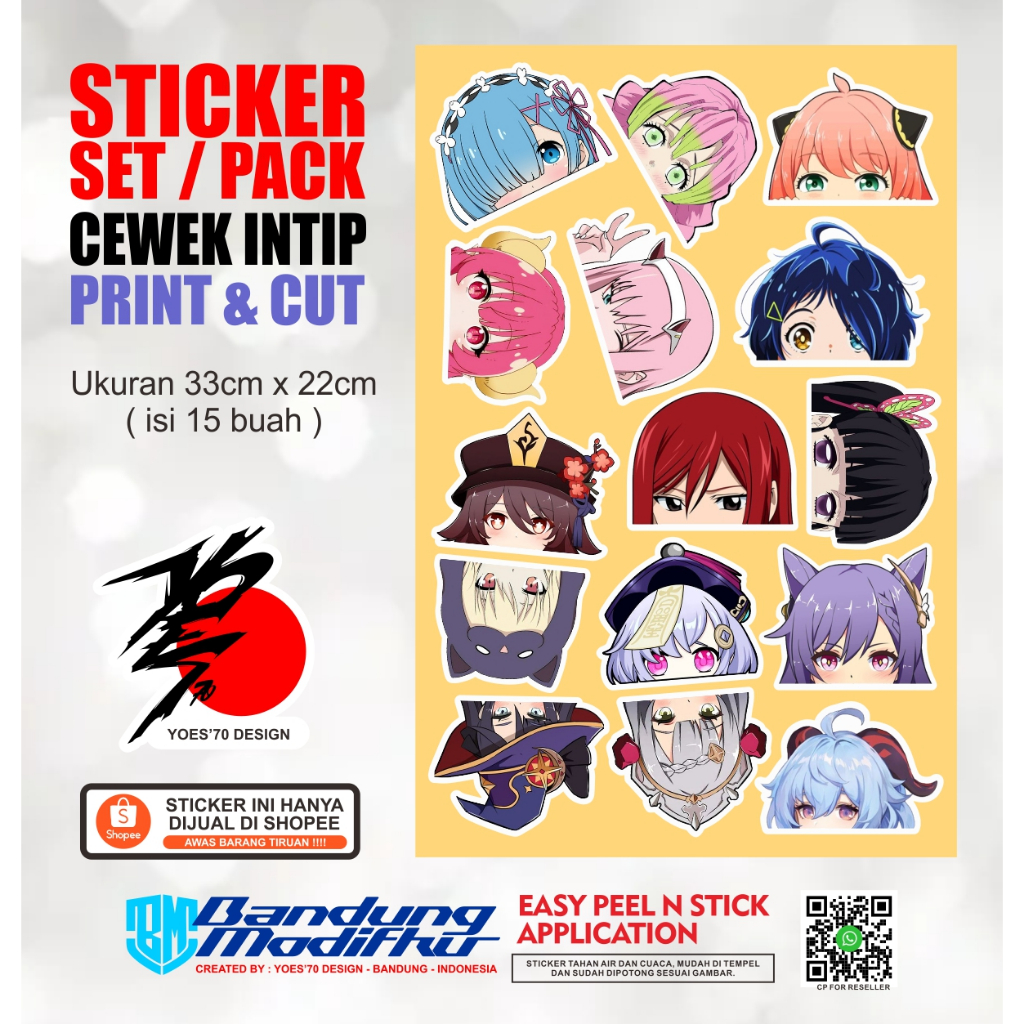 Jual Sticker Set Pack Cewek Ngintip isi 15 | Shopee Indonesia
