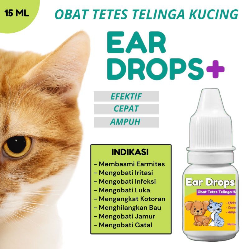 Jual Ear Drops 15ml Obat Tetes Telinga Kucing Anti Earmites Conge