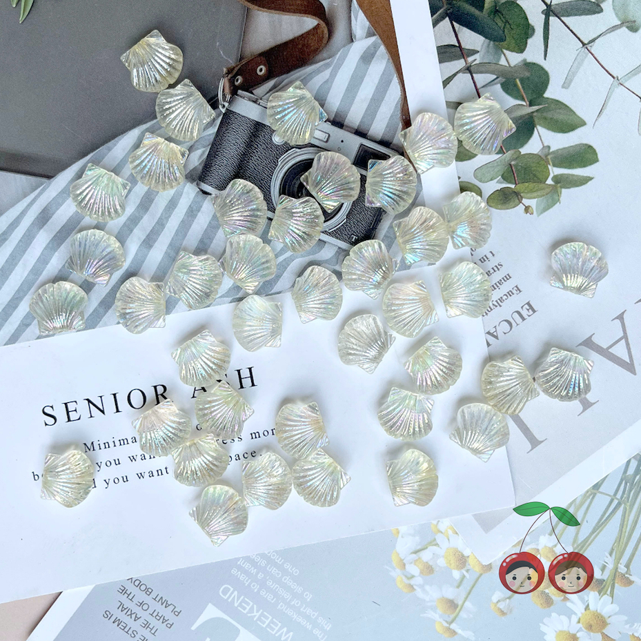 Jual Manik Kerang Shell Akrilik Kilap Putih Bening AB (10pcs) | Shopee ...