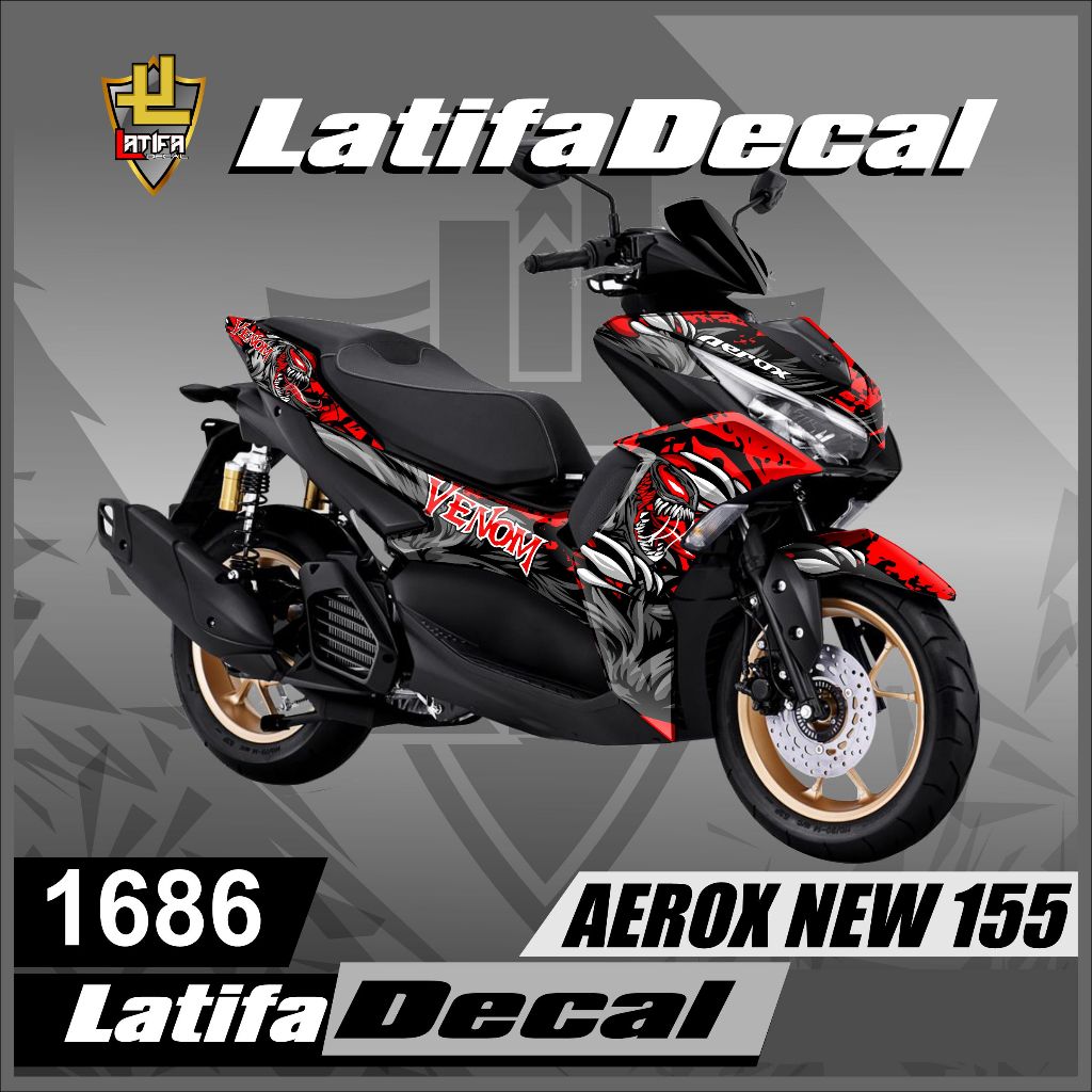 Jual Decal aerox 155 full body stiker motor yamaha desain venom aerox ...