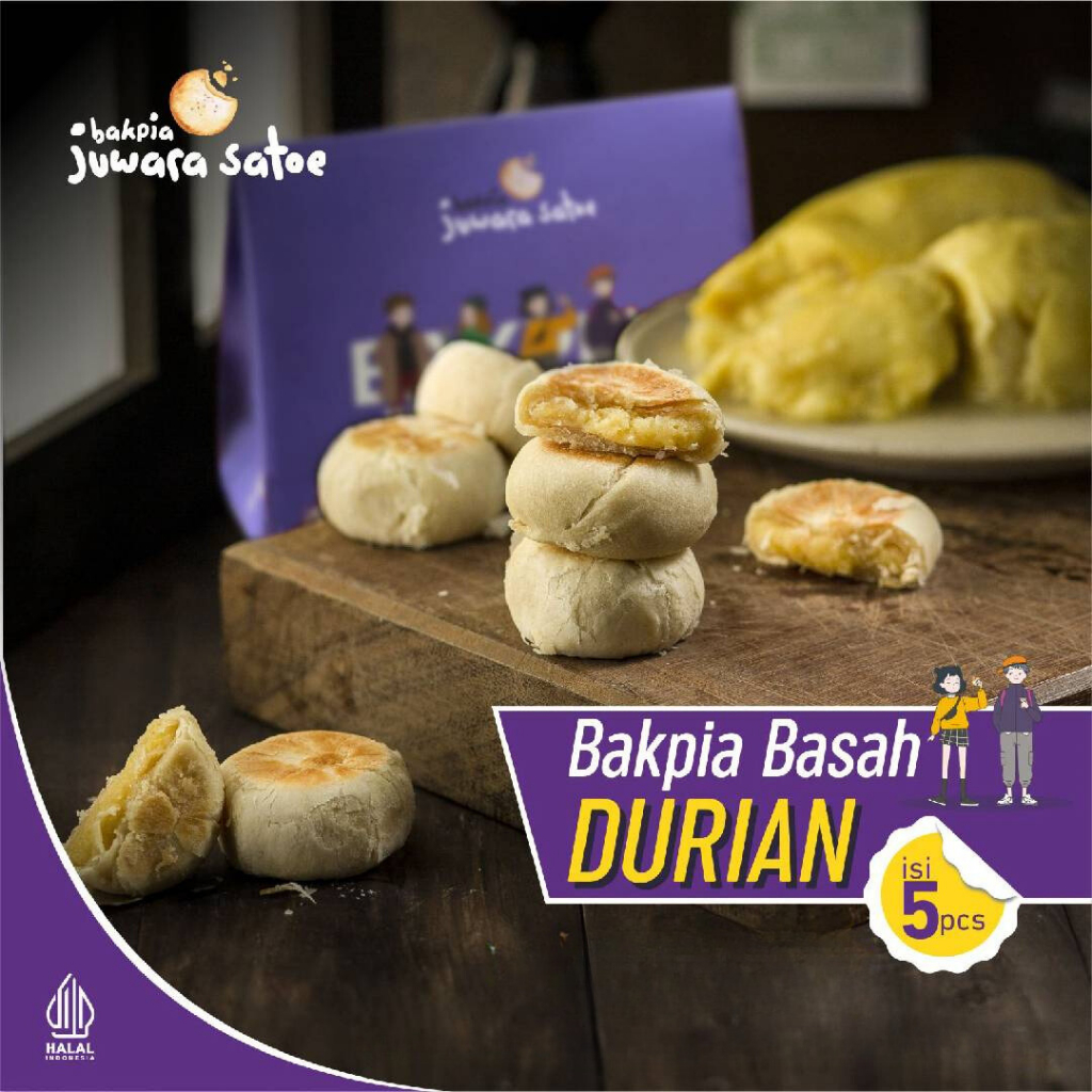 Jual Bakpia Juwara Satoe Isi 5 Bakpia Basah Durian Oleh Oleh Khas Jogja Shopee Indonesia 9785