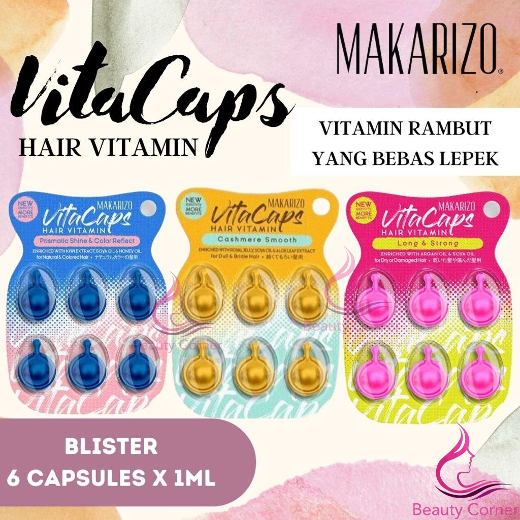 Jual Makarizo Vitacaps Hair Vitamin Rambut Kapsul 6x1ml Shopee Indonesia 