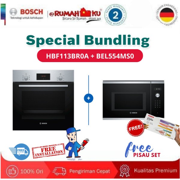 Jual Bosch Promo Bundling Bosch HBF113BR0A Oven + Bosch BEL554MS0