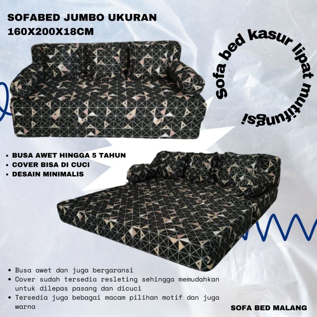 Jual Sofa Bed Minimalis / Sofa Ruang Tamu / Sofabed Ukuran Jumbo