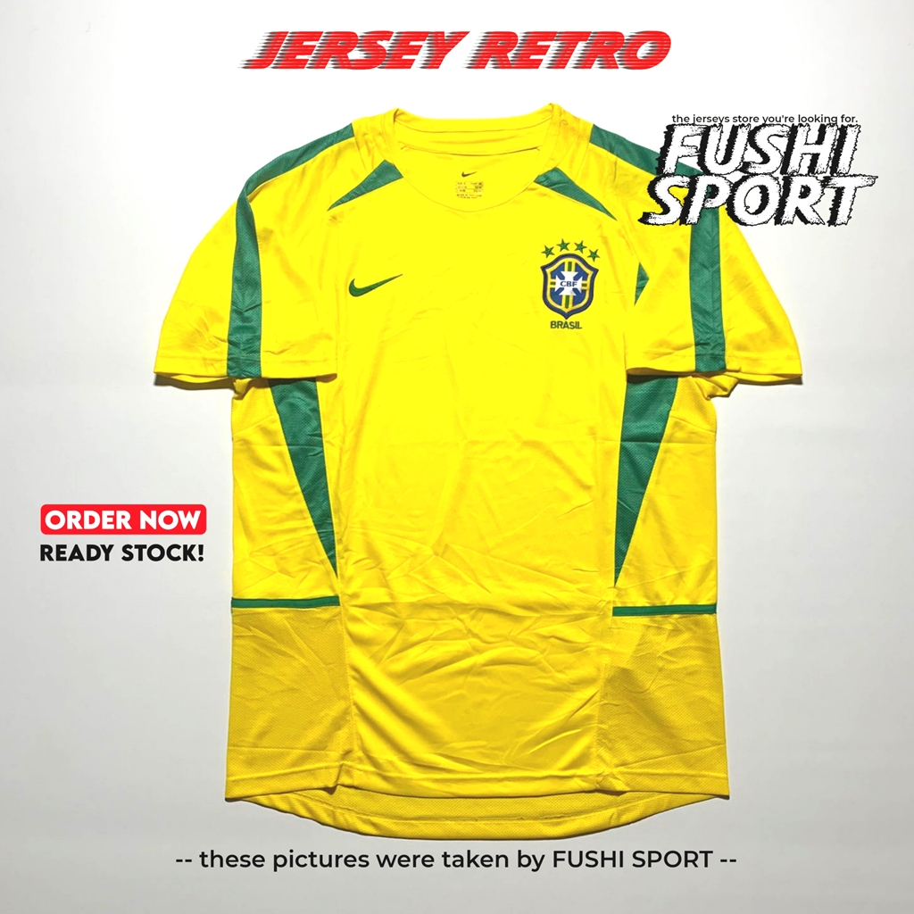 Jual Jersey Baju Bola Retro Brasil Home 2002 ( JUARA DUNIA ) Grade Ori ...