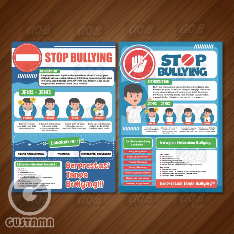 Jual Poster Stop Bullying, Poster Edukasi Anak Sekolah Dasar, Laminasi ...