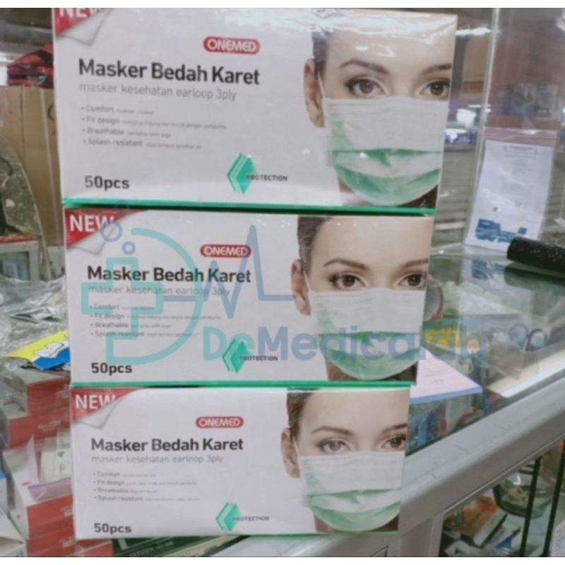 Jual Masker Karet Medis One Med 50 Face Mask OneMed Earloop isi 50 ...