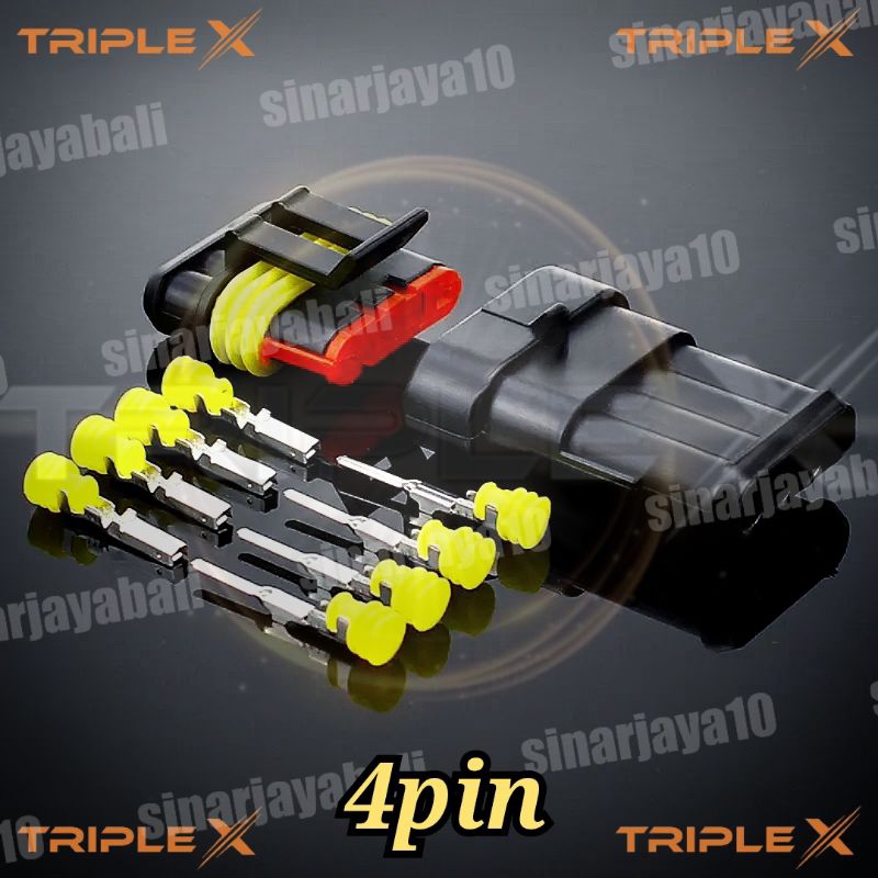 Jual socket waterproof 4pin soket kabel motor 4p anti air 4 pin ...
