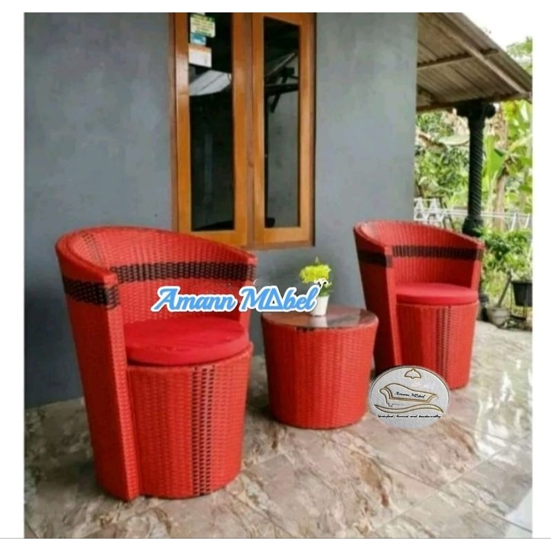 Jual Kursi Teras Depan Rumah Santai Rattan Sintetis Model Kursi Teras