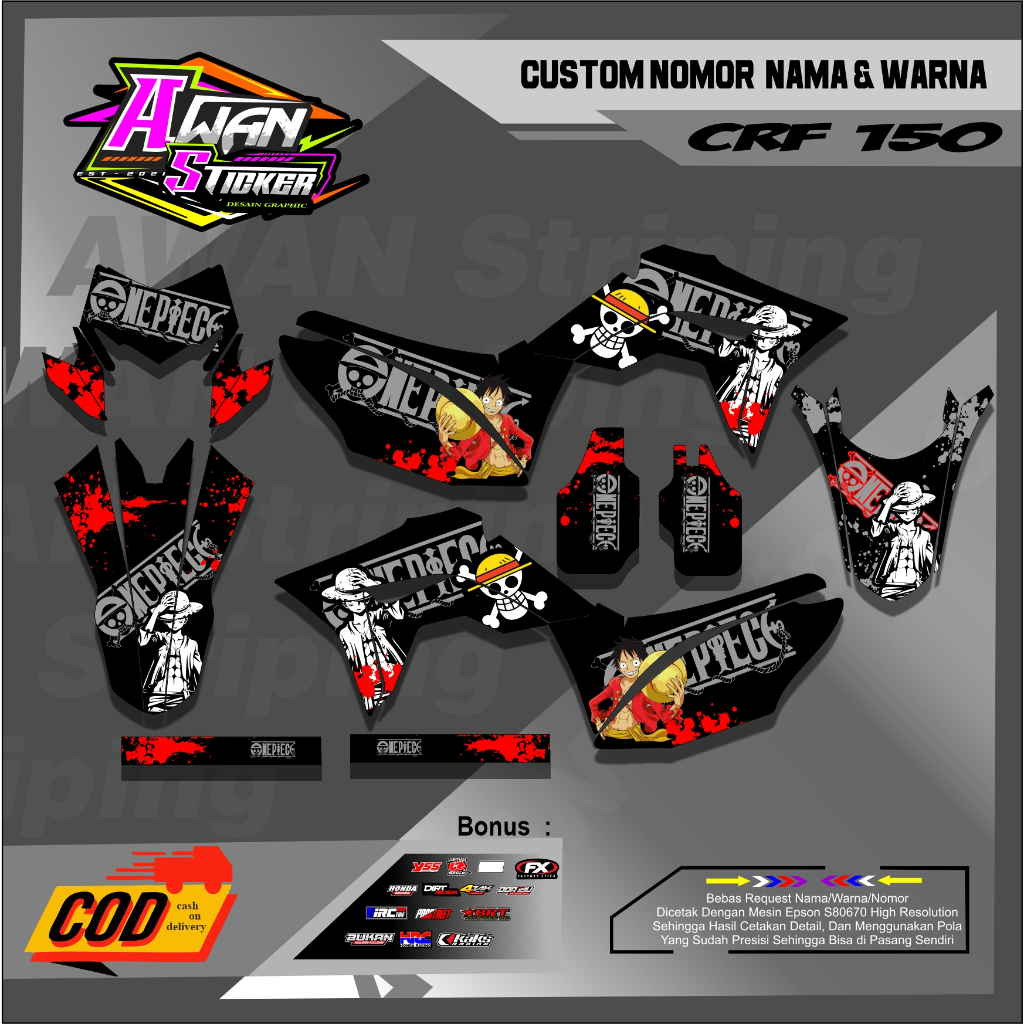 Jual (COD) DECAL STIKER MOTOR - STICKER DEKAL HONDA CRF 150 L DESAIN ...
