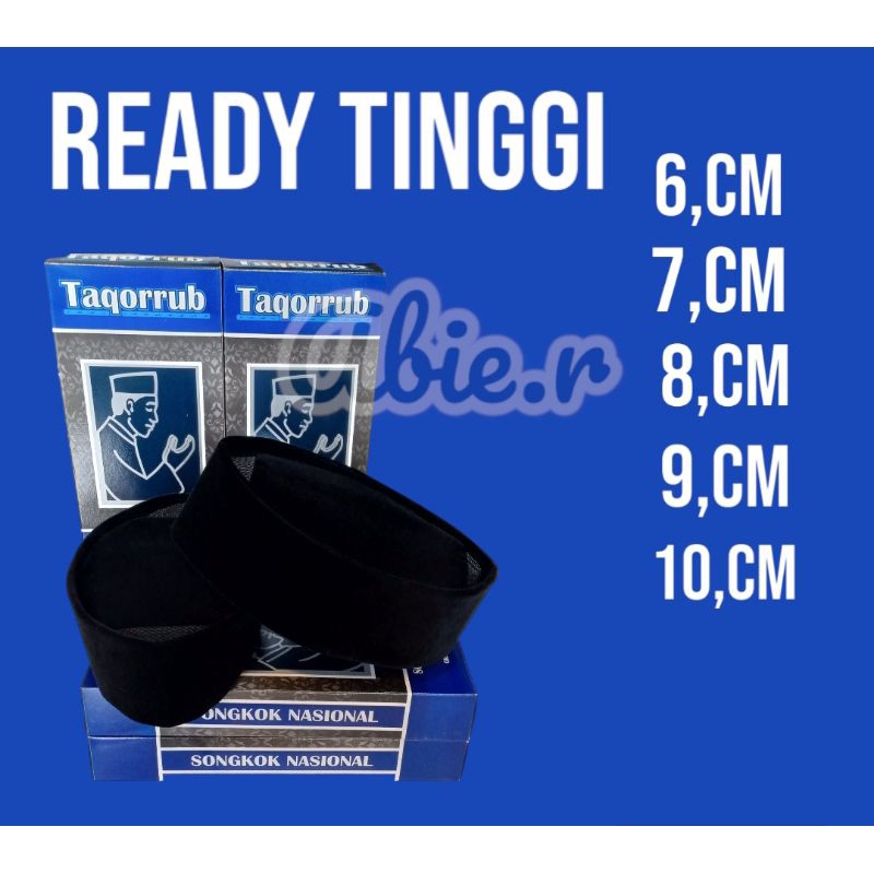 PECI/SONGKOK KOPEAH TAQORRUB POLOS AC TINGGI 6/7/8/9/10CM