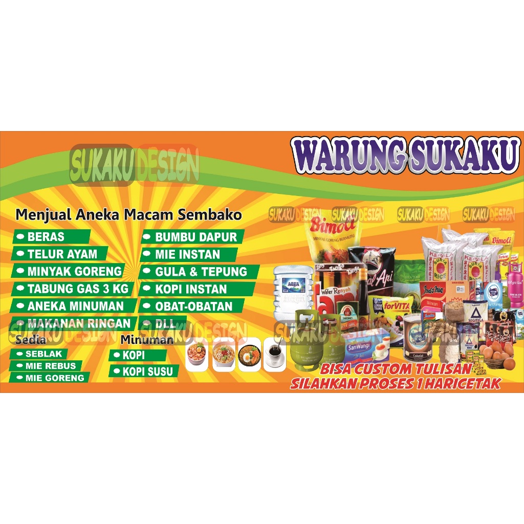 Jual BANNER /SPANDUK WARUNG SEMBAKO / BISA COD | Shopee Indonesia