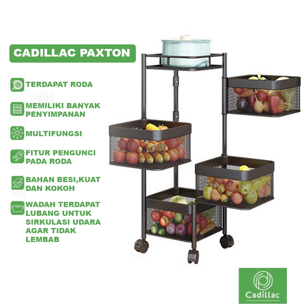 Jual Cadillac Paxton Troli Serbaguna Metal Storage Rack Rak Dapur Kamar Mandi Cdlc Shopee