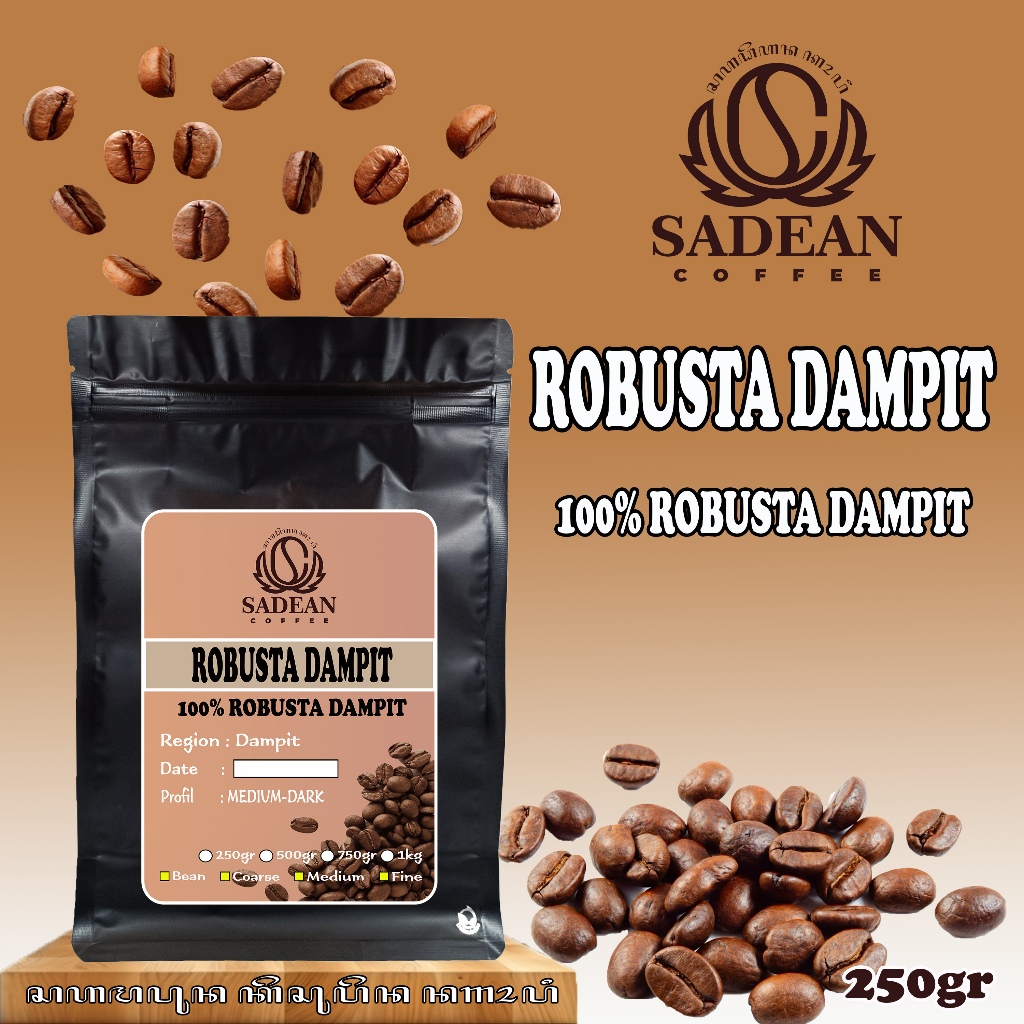 Jual Kopi Robusta Dampit 250gr Biji Kopi Bubuk Robusta Dampit 100