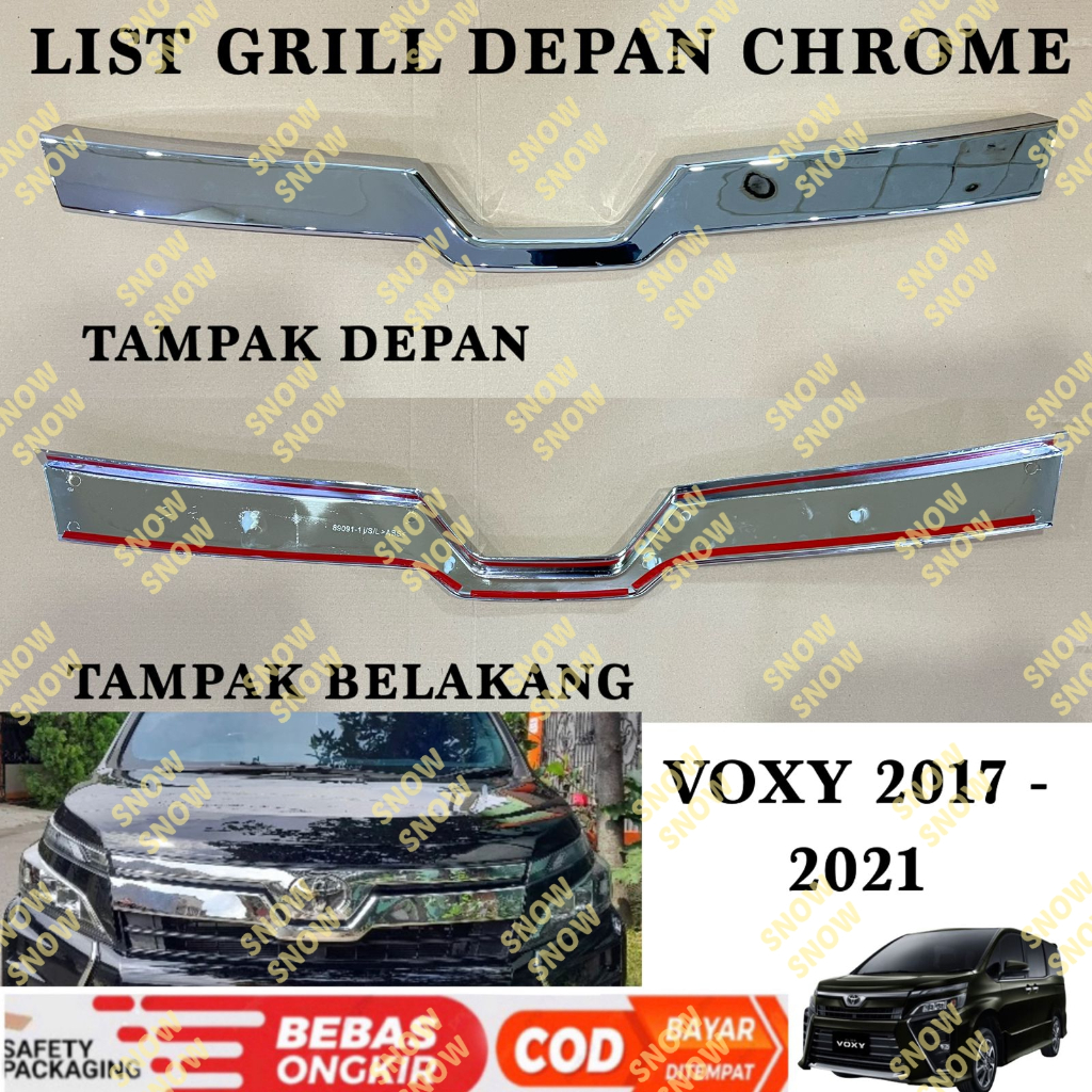 Jual List Grill Depan Toyota Voxy Front Grille Cover Chrome Shopee Indonesia