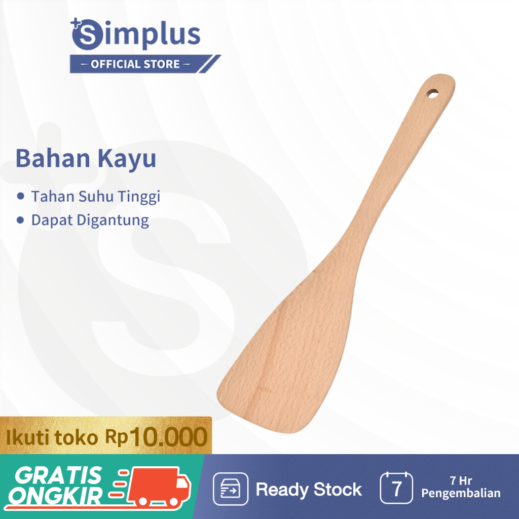 Jual Simplus Alat Memasak Spatula Kayu Anti Lengket Wooden Spatula