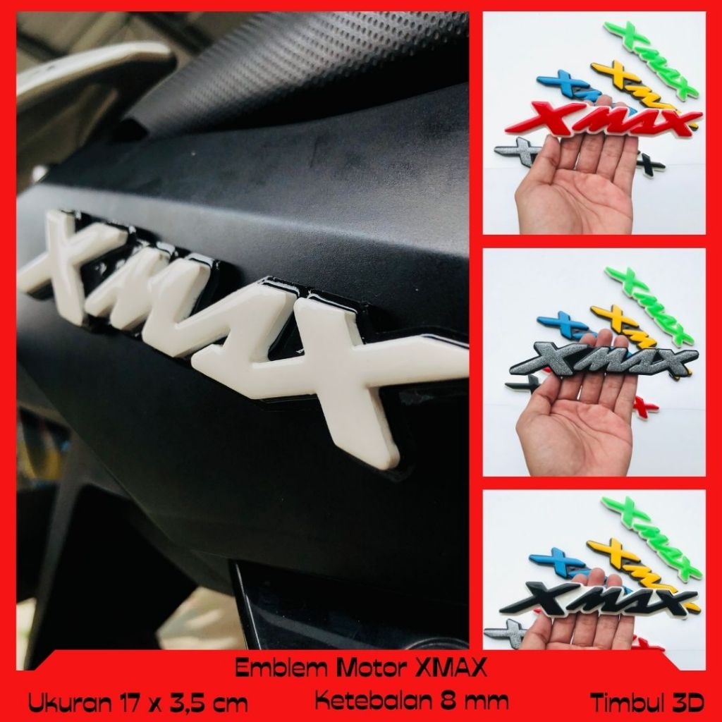 Jual EMBLEM VARIASI MOTOR XMAX 3D TIMBUL / AKSESORIS EMBLEM MOTOR XMAX ...